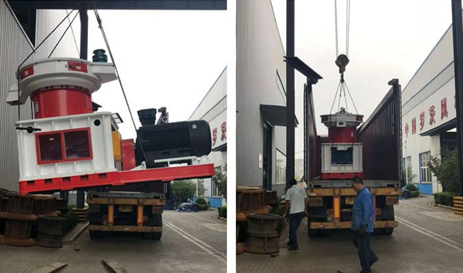 秸稈顆粒機裝車中