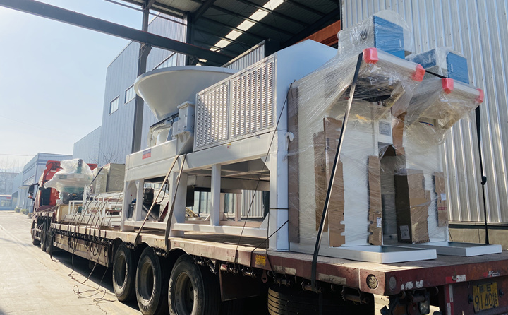 秸稈顆粒機生產線裝車了